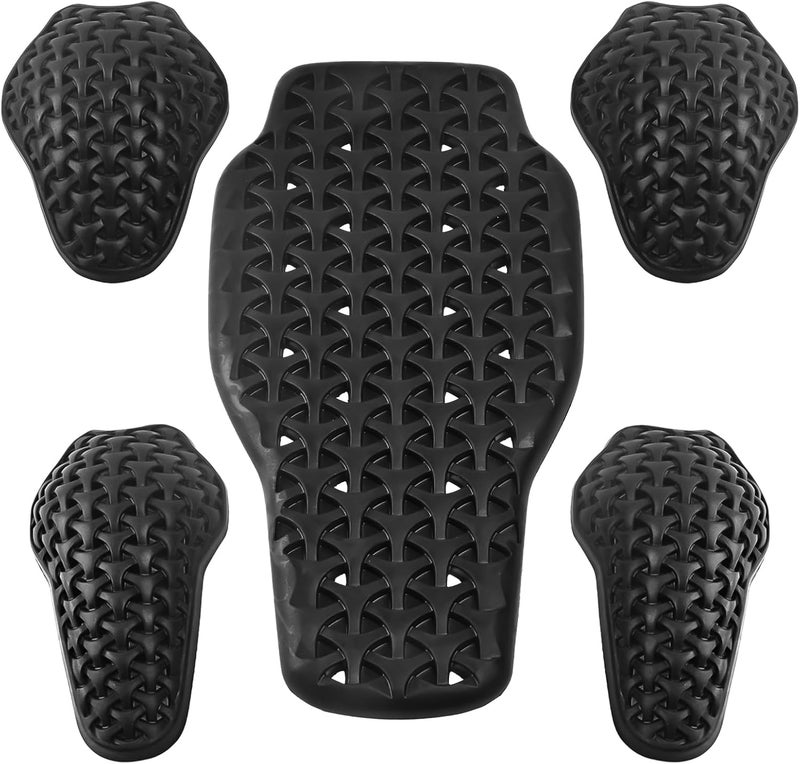 Lyndwin Universal Motorcycle Back Protector Insert, CE Level 2 Armor Insert Pads Set of 5pcs Level 1 Back Armor Protection Pad and Elbow and Shoulder Pads for Motorcycle Jacket, Black - Image 1